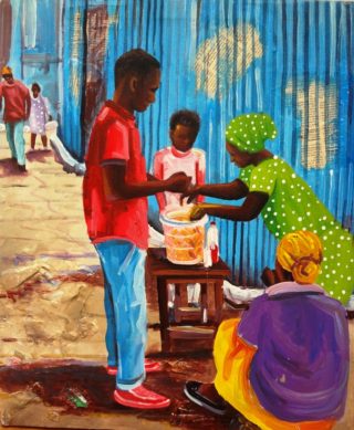 chips seller painting by duncun githuki at photizo art gallery for contemporary african art. buy african art online